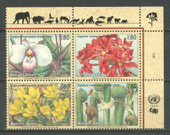 N.U. GENEVE 1996 N° 308/311 ** Neufs MNH Superbes C 8 € Nature Fleurs Flowers Plantes Paphiopedilum Delenatti - Nuevos