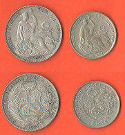 Peru' 1/2 Sol 1928 E 1 Sol 1934 South America Silver Coins  C 9 - Pérou