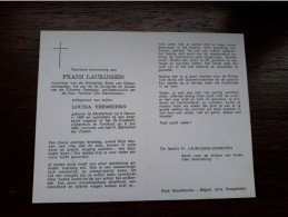 Frans Laurijssen ° Minderhout 1908 + Turnhout 1982 X Louisa Vermeiren - Obituary Notices