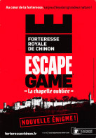 37 CHINON ESCAPE GAME Forteresse Royale Non Circulé (scan R/V )  N° 60 \MO7028 - Chinon