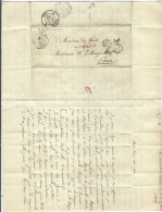 FRANCE Préphilatélie 1852: LAC De Kaysersberg (Ht. Rhin) Pour Paris Taxée 25c Au Tampon - 1801-1848: Voorlopers XIX