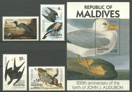 MALDIVES 1986 N° 1085/1088 BF N° 123 ** Neuf MNH  Superbe C 25 € Faune Oiseaux Ornithologue Audubon Fulmarus Birds - Maldivas (1965-...)