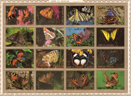 Umm Al Qiwain 1972, Butterflies, Sheetlet - Vlinders