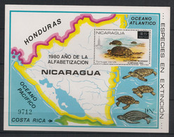 NICARAGUA - 1980 - Bloc Feuillet BF N°Mi. 136 - Tortues - Neuf Luxe ** / MNH / Postfrisch - Schildpadden