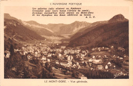 63 LE MONT DORE   Vue Générale  (Scans R/V) N° 67 \MO7042 - Le Mont Dore