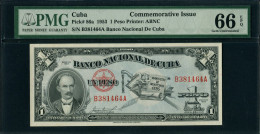 CUBA 1 PESO 1953 CONMEMORATIVO ALTO GRADO PMG 66 EPQ - Cuba