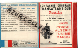 C.GENERALE TRANSATLANTIQUE . FRENCH LINE . CORSE ALGERIE ...MAROC . 1959 - Europa