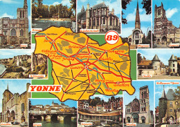89 Carte Map Plan Du Département De L'YONNE  Carte Vierge éditions Valoire (Scans R/V) N° 81 \MO7048 - Saint Fargeau