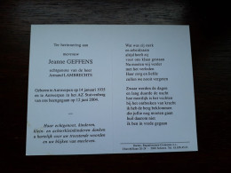 Jeanne Geffens ° Antwerpen 1935 + Antwerpen 2004 X Armand Lambrechts - Obituary Notices