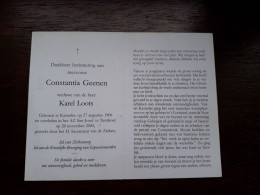 Constantia Geenen ° Kasterlee 1906 + Turnhout 2004 X Karel Loots - Obituary Notices