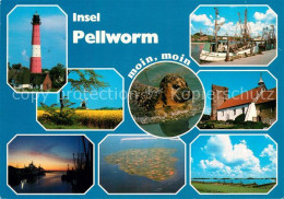 73295959 Pellworm Leuchtturm Rapsfelder Windmuehle Seehund Fischkutter Hafen Son - Altri & Non Classificati