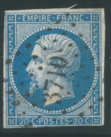 N°14 20c BLEU NAPOLEON TYPE 2 / PC 3710 ALGER ALGERIE - 1853-1860 Napoléon III.