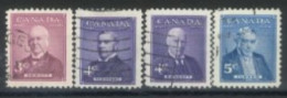 CANADA - 1951, CANADIAN PRIME MINISTERS STAMPS SET OF 4, USED. - Oblitérés