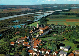 73295848 Reichersberg Inn Fliegeraufnahme Mit Augustiner Chorherrenstift Reicher - Sonstige & Ohne Zuordnung