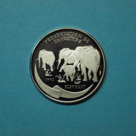 Kongo 1993 1000 Francs Elefanten, Silber PP (Kof14/4 - Sonstige & Ohne Zuordnung