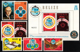 Belize Block 30 + 544-550 Postfrisch Rotary Club #ND010 - Belice (1973-...)