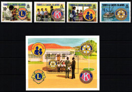 Turks Und Caicos Block 24 + 498-501 Postfrisch Rotary Club #ND051 - Turks- En Caicoseilanden