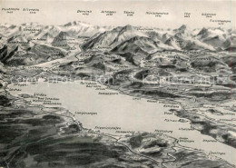 73295765 Markelfingen Panoramakarte Langenargen Meersburg Rorschach Staad Lochau - Radolfzell