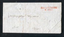 "BADEN" 1827, Vorphila-Brief Mit Klarem Roten Rayon-L2 "R.1.OFFENBURG", Innen "Grossh.Bad.Ober-Amt" (R1192) - [Voorlopers