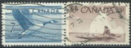 CANADA - 1952/53, CANADIAN GOOSE & ESKIMO HUNTER STAMPS SET OF 2, USED. - Used Stamps