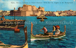 73295340 Malta Maltese Dghajsas Grand Harbour Fort Sant Angelo Malta - Malte