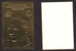 Uganda 1993 Visit Of Pope John Paul Gold Foil Metallic Stamp. Special MNH Ouganda - Ouganda (1962-...)