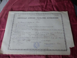VP-3 , Diplôme ,Certificat D'études Primaires Supérieures , Académie De Poitiers, 12 Août 1897 - Diplomi E Pagelle
