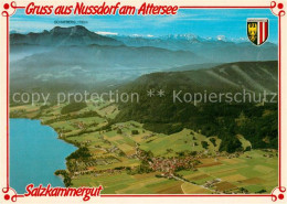 73295128 Nussdorf Attersee Fliegeraufnahme Naturbadestrand Camping Fischerei Nus - Sonstige & Ohne Zuordnung