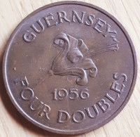 GUERNSEY : EXCELLENT 4 Doubles 1956 KM 15 Brilliant UNC !! - Guinée