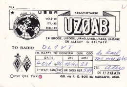 AK 210418 QSL - USSR - Krasnoyarsk - Radio-amateur