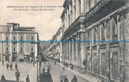 R030893 Messina Prima Del Disastro Del 28 Dicembre 1908. Via Garibaldi E Piazza - World