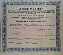 Naamlooze Kredietmaatschappij 'Eigen Woning' - Bewijs Van Inschrijving  - Verbrugge Evariste - Sint Niklaas - 1923 - Sonstige & Ohne Zuordnung