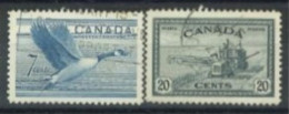 CANADA - 1951/52, CANADIAN GOOSE & COMBINE HARVESTER STAMPS SET OF 2, USED. - Usados