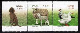 Latvia - 2024 - Pets - Duck, Sheep, Dog - Mint Self-adhesive Definitive Stamp Set - Letonia