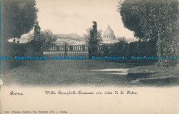 R031767 Roma. Villa Pamphili Terrazza Con Vista Di S. Pietro. Ernesto Richter - Welt