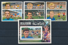 Ras Al Khaima 1972, European Football, 6val +BF IMPERFORATED - Nuevos