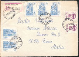 °°° POLAND - REGISTERED LETTER FROM POZNAN TO VATICAN RADIO ROME 1986 °°° - Storia Postale