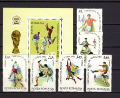 Romania 1981 Football Soccer World Cup Set Of 6 + S/s MNH - 1982 – Spain