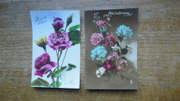 2 Anciennes Cartes , Bouquet De Fleurs - Flowers