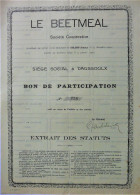 S.C.Le Beetmeal - Bon De Participation  (1910) Daussoulx - Otros & Sin Clasificación