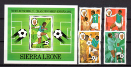 Sierra Leone 1982 Football Soccer World Cup Set Of 4 + S/s MNH - 1982 – Spain