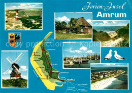 73294382 Amrum Friesenhaus Duenen Windmuehle Hafen Fischkutter Moewen Landkarte  - Other & Unclassified