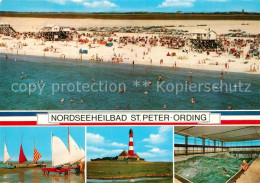 73294324 St Peter-Ording Strandsegeln Leuchtturm Wellenbad Strand Fliegeraufnahm - St. Peter-Ording