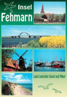 73294322 Insel Fehmarn Blick Zur Kirche Rapsfelder Fehmarnsundbruecke Windmuehle - Fehmarn