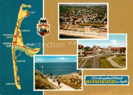 73294247 Wenningstedt Sylt Landkarte Hauptstrasse Strand Promenade Fliegeraufnah - Sonstige & Ohne Zuordnung