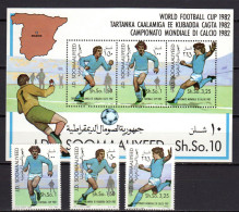 Somalia 1982 Football Soccer World Cup Set Of 3 + S/s MNH - 1982 – Espagne