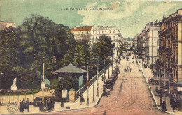 *CPA - 34 - MONTPELLIER - Rue Maguelone - Attelages, Tram - Très Animée - Montpellier