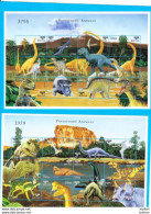 BHUTAN 1999 Dinosaurs Prehistoric Animals Reptiles 2 Sheetlets 24 Stamps MNH Scott 1217-18 Dinosaures Bhoutan - Bhoutan