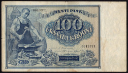 Estonia, 100 Krooni 1935 Pick# 66a AVF Rare Banknote - Estonie