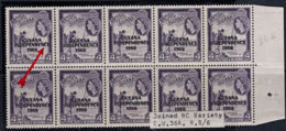 D0026 BRITISH GUIANA 1967, SG 423 Independence Opt, 'Joined NC' Constant Variety In MNH Block Of 10 - Britisch-Guayana (...-1966)